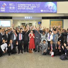 Celebration at COPUOS after the adoption of the LTS Guidelines